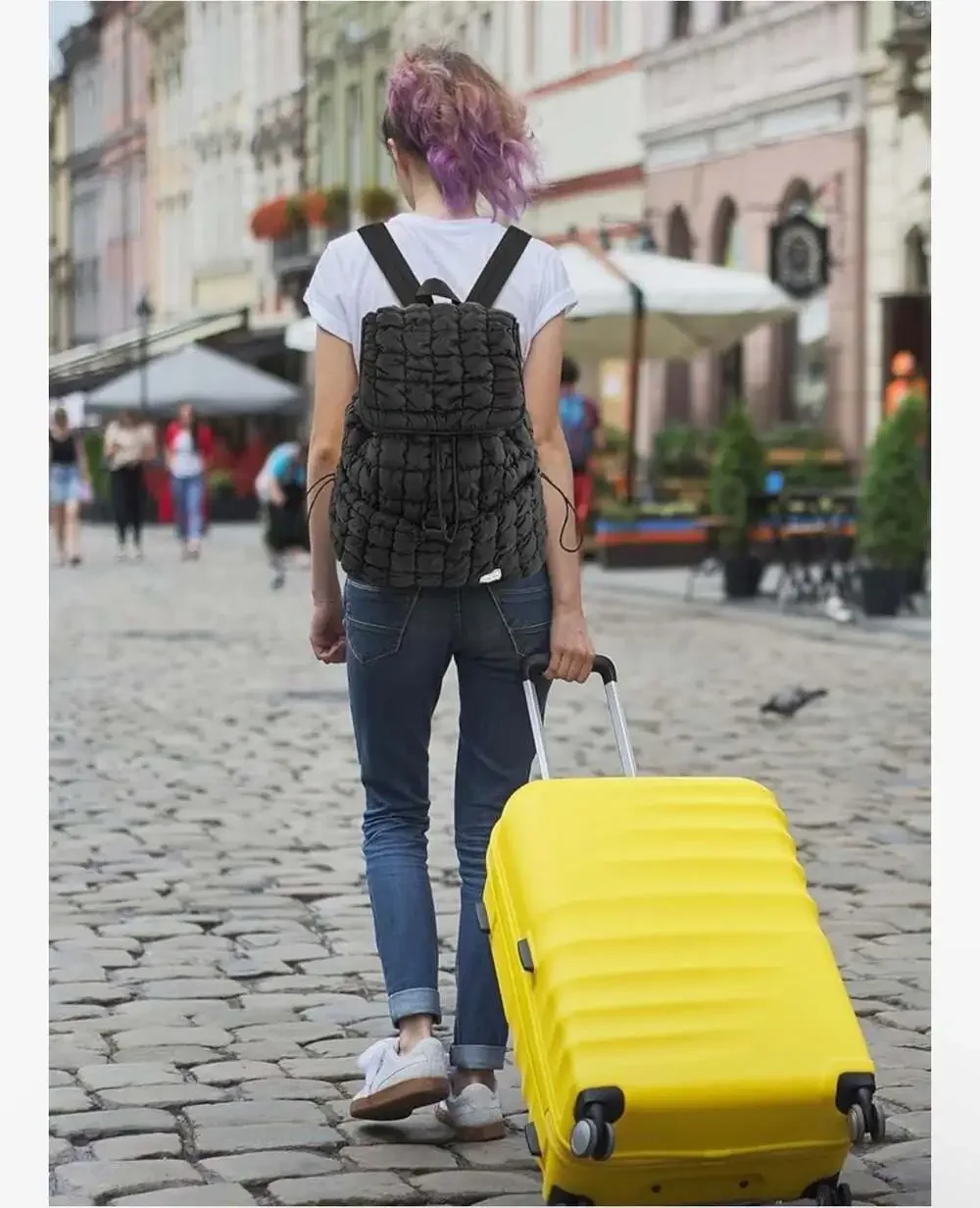 CONTAIL Black Puffy‎ Quilted Backpack Lightweight Cloud Bag